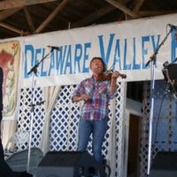 Jourdan Thibodeaux et les Rôdailleurs at the 2021 Delaware Valley Bluegrass Festival - photo by Frank Baker