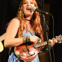 Katie Greer with Lindley Creek performing at the 2021 IBMA Momentum Awards - photo © Bill Reaves