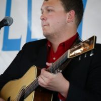 Zack Arnold with Rhonda Vincent & The Rage at the 2021 Delaware Valley Bluegrass Festival - photo by Frank Baker