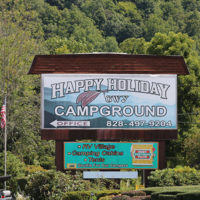 Campground welcome sign at the 2021 Cherokee Music Fest - photo by Laura Tate Photography