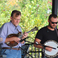 Adam Steffey and Jason Davis with The Dan Tyminski Band at the 2021 Cherokee Music Fest - photo by Laura Tate Photography