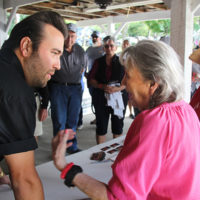 Taylor Malpass chats with fans at the 2021 Cherokee Music Fest - photo by Laura Tate Photography