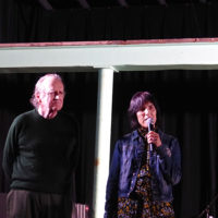 Albert Idhe and Ellen Pasternack, director and producer of Bluegrass Country Soul at the 2021 Camp Springs Bluegrass Festival - photo by Gary Hatley