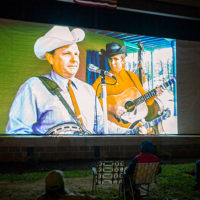 Ralph Stanley on stage in the 1971 movie Bluegrass Country Soul. Friday September 3rd, 2021. Camp Springs, North Carolina - photo by Jeromie Stephens