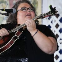 Tina Adair with Sister Sadie at the 2021 Delaware Valley Bluegrass Festival - photo by Frank Baker