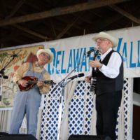 Mike Compton and Joe Newberry at the 2021 Delaware Valley Bluegrass Festival - photo by Frank Baker