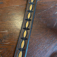 Hand tooled leather instrument strap by Anthony Howell