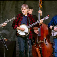 Noam Pikelny, Béla Fleck, and Justin Moses with Béla Fleck's My Bluegrass Heart at FreshGrass 2021 - photo © Dave Hollender