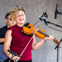 Laura Orshaw at the 2021 IBMA Bluegrass Live! Streetfest - photo © Tara Linhardt