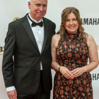 Ben Surratt and Missy Raines on the red carpet at the 2021 IBMA Bluegrass Music Awards - photo © Bill Reaves