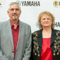 Allen Dyer and Lorraine Jordan on the red carpet at the 2021 IBMA Bluegrass Music Awards - photo © Bill Reaves
