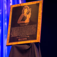 Hall of Fame plaque for Alison Krauss at the 2021 IBMA Bluegrass Music Awards - photo by Bill Reaves