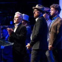 The Infamous Stringdusters host at the 2021 IBMA Bluegrass Music Awards - photo by Bill Reaves