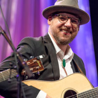 Andy Falco during the grand finale at the 2021 IBMA Bluegrass Music Awards - photo by Bill Reaves