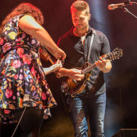 Allie Kral and Nick Piccinni with Yonder Mountain String Band at the 2021 IBMA Bluegrass Live! - photo © Bill Reaves