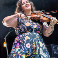 Allie Kral with Yonder Mountain String Band at the 2021 IBMA Bluegrass Live! - photo © Bill Reaves