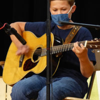 Gavin Woodruff, 1st place youth guitar at the 2021 Granite Quarry Fiddlers' Convention in Salisbury, NC - photo by Gary Hatley