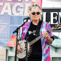 Cathy Fink at the 2021 IBMA Bluegrass Live! Streetfest - photo © Tara Linhardt
