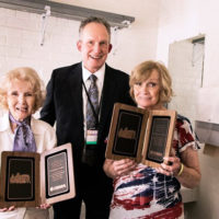 Donna Stoneman, Pat Morris, and Ronnie Stoneman at the 2021 IBMA Bluegrass Music Awards - photo © Tara Linhardt