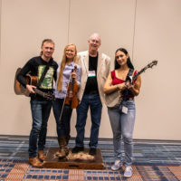Evan Winsor, Hillary Klug, John Lawless, and Cristina Vane at World of Bluegrass 2021 - photo © Tara Linhardt