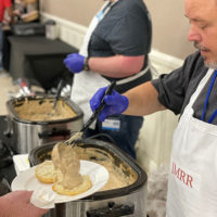Radio Ramblers serving breakfast at the 2021 Industrial Strength Bluegrass Festival - photo by Kimberly Williams