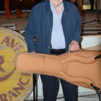 Norman Adams wins the guitar raffle at the Spring 2022 Palatka Bluegrass Festival - photo © Bill Warren
