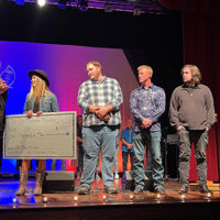 2022 Don Gibson Singer Songwriter Symposium winners with Stan Lowery at the Don Gibson Theatre - photo by Gary Hatley