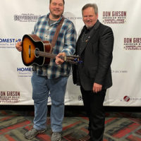 2nd place winner Josh Hudson with Stan Lowery at the Don Gibson Theatre - photo by Gary Hatley