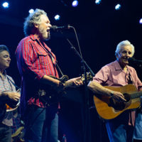 Del and Ronnie McCoury sitting in with Leftover Salmon at the 2022 Old Settlers Music Festival - photo by Amy Price