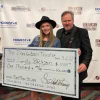 1st prize winner Lindy Bryson with Stan Lowery at the Don Gibson Theatre - photo by Gary Hatley