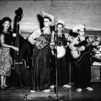 The Country Boys, circa 1954 - JoAnne White, Roland White, Eric White, Clarence White at Riverside Rancho, Glendale, California