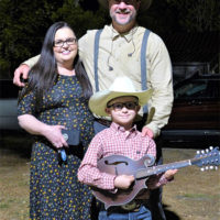 The Abernathys - Beverly Barry, and Tyler - at the 2022 Big Lick Bluegrass Festival - photo by Gary Hatley