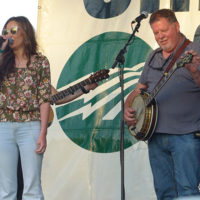 Caroline Owens sits in with Sideline at the 2022 Big Lick Bluegrass Festival - photo by Gary Hatley