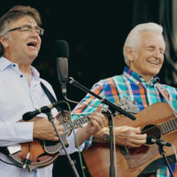 Ronnie and Del McCoury 'sound checking' at DelFest 2022 - photo by Casey Vock