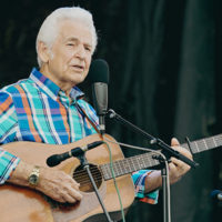 Del McCoury 'sound checking' at DelFest 2022 - photo by Casey Vock