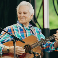 Del McCoury 'sound checking' at DelFest 2022 - photo by Casey Vock