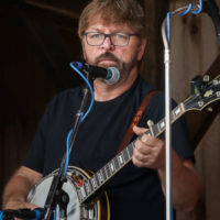 Ron Stewart with Seldom Scene at the May 2022 Gettysburg Bluegrass Festival - photo by Frank Baker