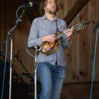 Aaron Ramsey with Volume Five at the May 2022 Gettysburg Bluegrass Festival - photo by Frank Baker