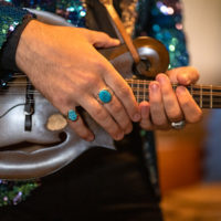 Mason Brewer's hands, mandolin player for Gary Brewer & The Kentucky Ramblers at the 50th Dr. Ralph Stanley Hills of Home Memorial Day Bluegrass festival. Coeburn, VA. Thursday May 26th, 2022 - photo by Jeromie Stephens