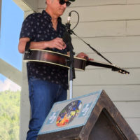 Eric O'Hara with The Gibson Brothers at the 2022 Jenny Brook Bluegrass Festival - photo by Ted Lehmann