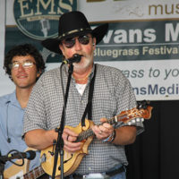 Mike Andes with Nothin' Fancy at the 2022 Cherokee Bluegrass Festival - photo by Laura Tate Photography