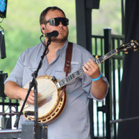 Zachary Carter with Backline at the 2022 Cherokee Bluegrass Festival - photo by Laura Tate Photography