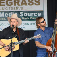 Leigh Gibson and Mike Barber at the 2022 Cherokee Bluegrass Festival - photo by Laura Tate Photography