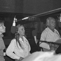Deb Shuffler Corley, Jennie Shuffler Brittain, and George Shuffler at Track Recorders circa 1977 - photo © Akira Otsuka