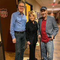 Chris Jones backstage at the Opry with Jeanie Seely and Chris Monk