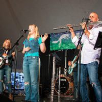 Alison Brown band with her daughter Hannah West at the 2022 Grey Fox Bluegrass Festival - photo © Tara Linhardt