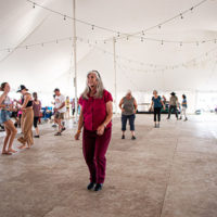Clogging workshop with Trish Miller at the 2022 Grey Fox Bluegrass Festival - photo © Tara Linhardt