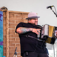 David Farias of Los Texmaniacs at the 2022 Grey Fox Bluegrass Festival - photo © Tara Linhardt