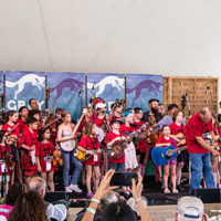 Jerry Douglas with the Kids Academy at the 2022 Grey Fox Bluegrass Festival - photo © Tara Linhardt