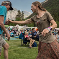 Dancing up a storm at the 49th Telluride Bluegrass Festival (June 2022) - photo by Anthony Verkuilen